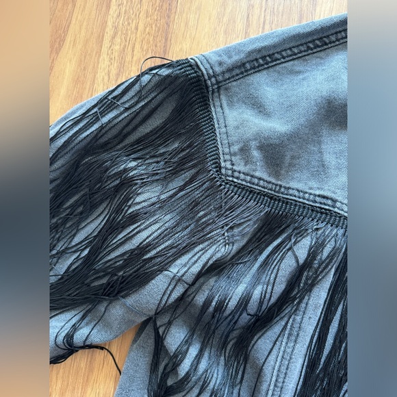 Flared jean jacket, black - Picture 2 of 8